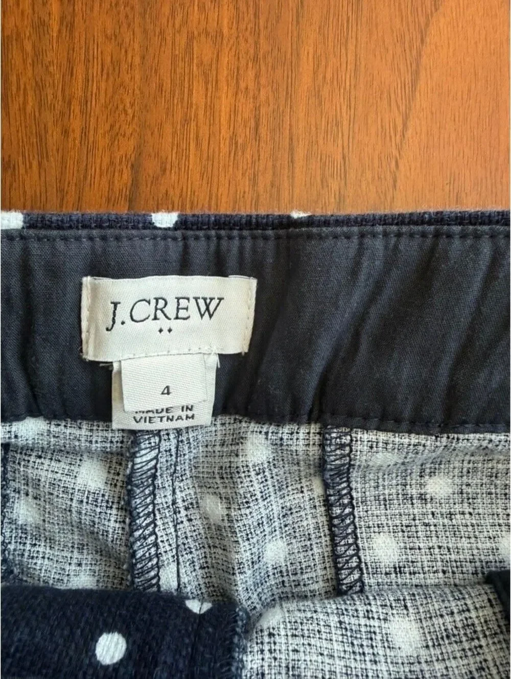 J.Crew Women's Navy Blue Polka Dot Shorts - Size 4